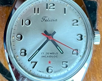 Vintage Felicia Swiss Made Mens Watch Etsy Australia