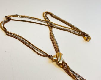Correntes vintage Avon douradas e prateadas com detalhe bolo dourado