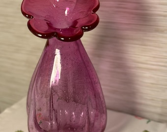 Vaso grande de vidro soprado rosa - Vidro de Murano