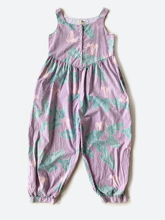 Light Purple Hawaiian Print Jumpsuit