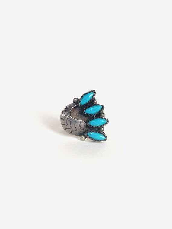 Unique Feather Silver & Turquoise Ring