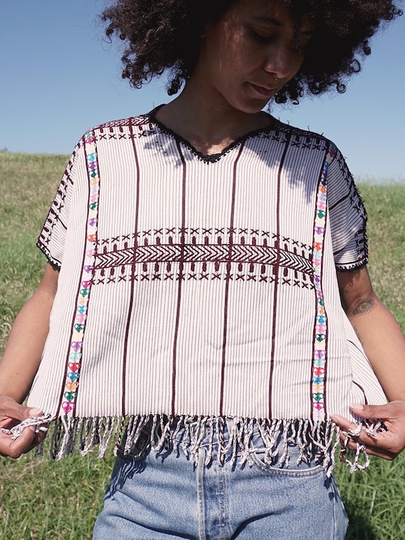 White Striped Woven Huipil