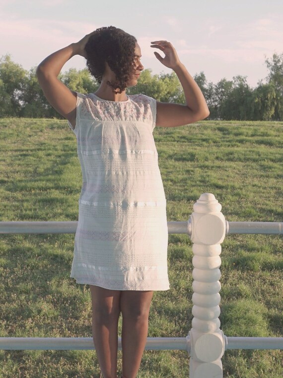 Pastel Mexican Floral Embroidered Dress