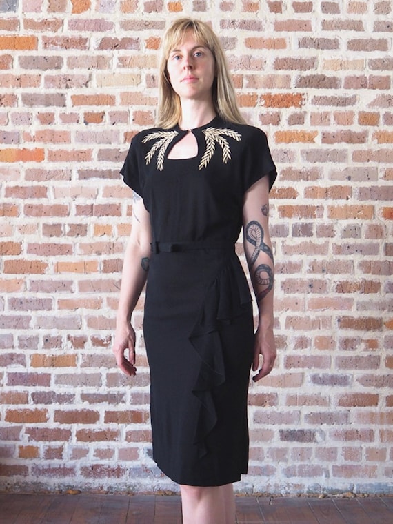 40's Black Cocktail Dress