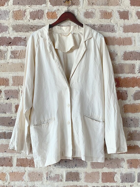Cream Linen Blazer