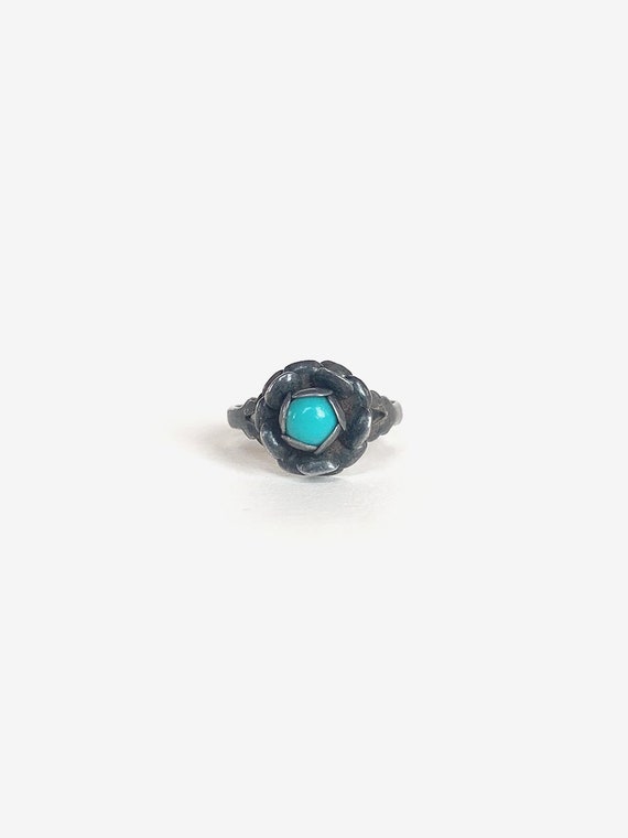 Rose Silver & Turquoise Ring