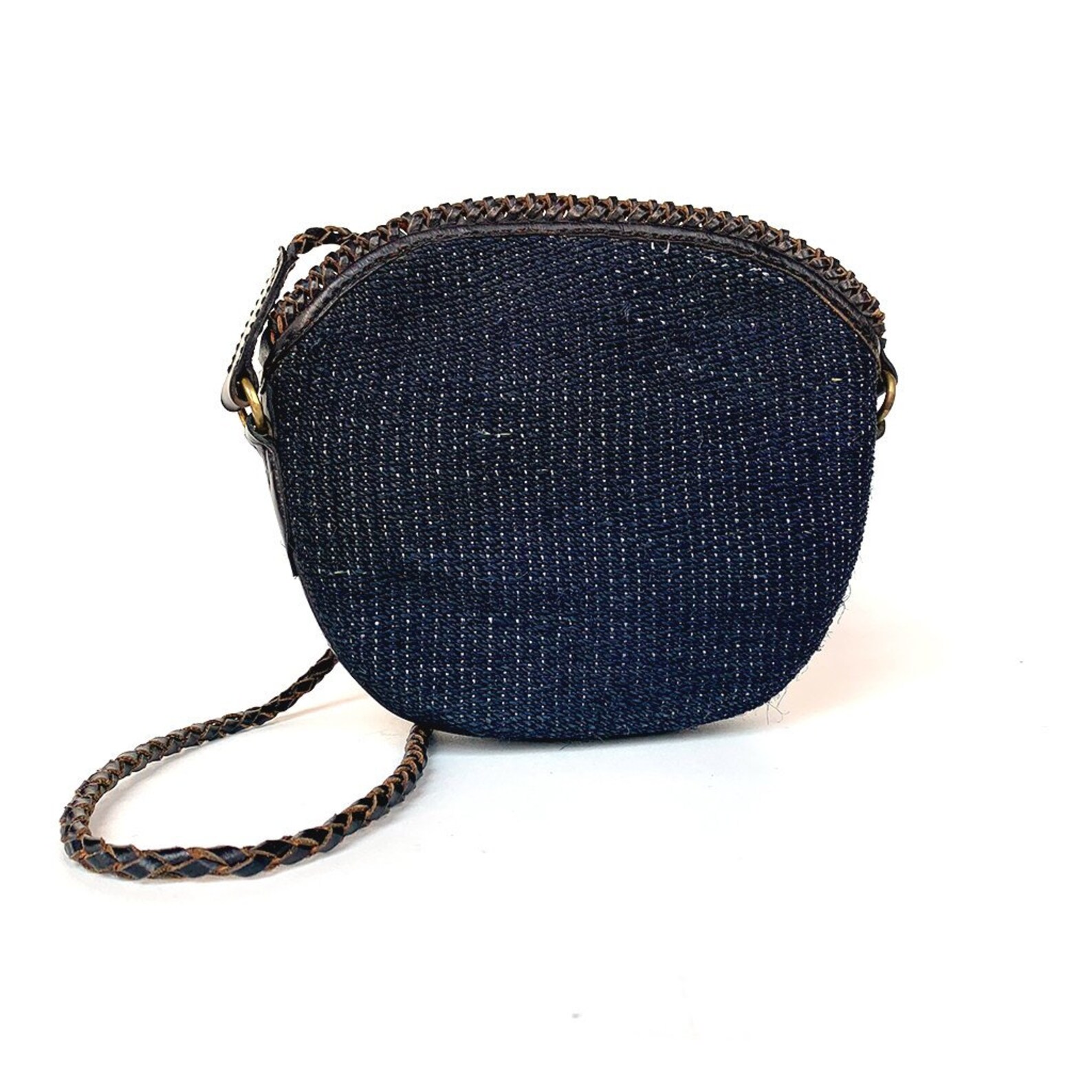 Navy Woven Crossbody Bag Etsy