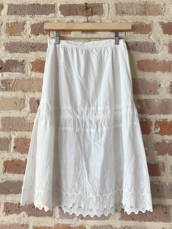 White Cotton Slip Skirt