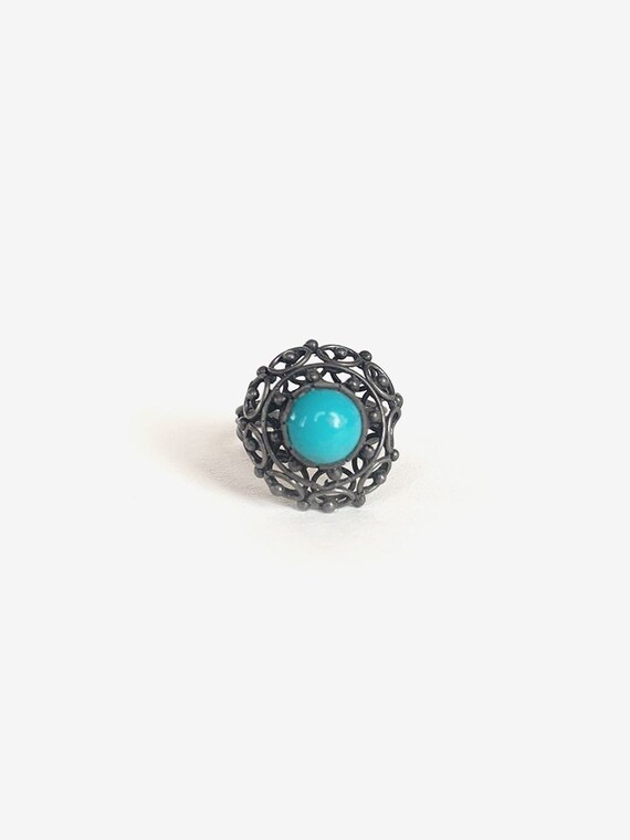 Intricate Silver & Turquoise Ring