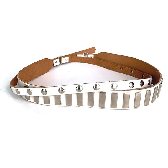 White Studded Belt