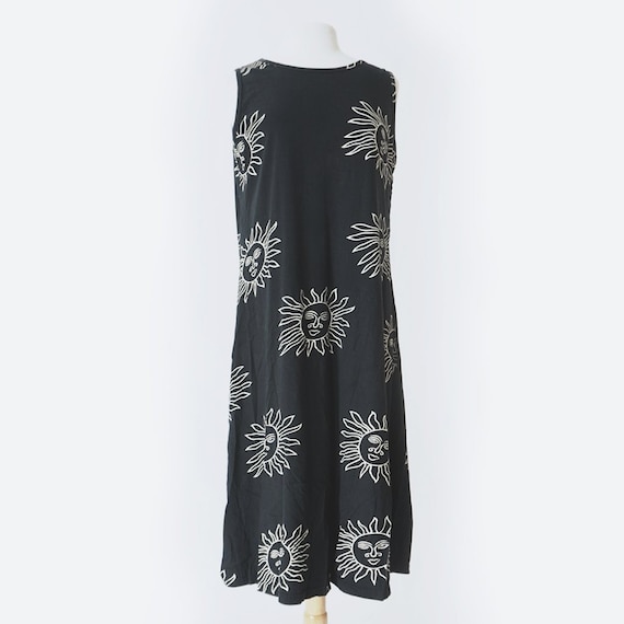 90's Black Sun Sleeveless Dress