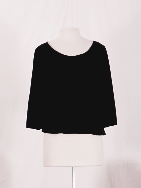 40's Silk Velvet Black Blouse