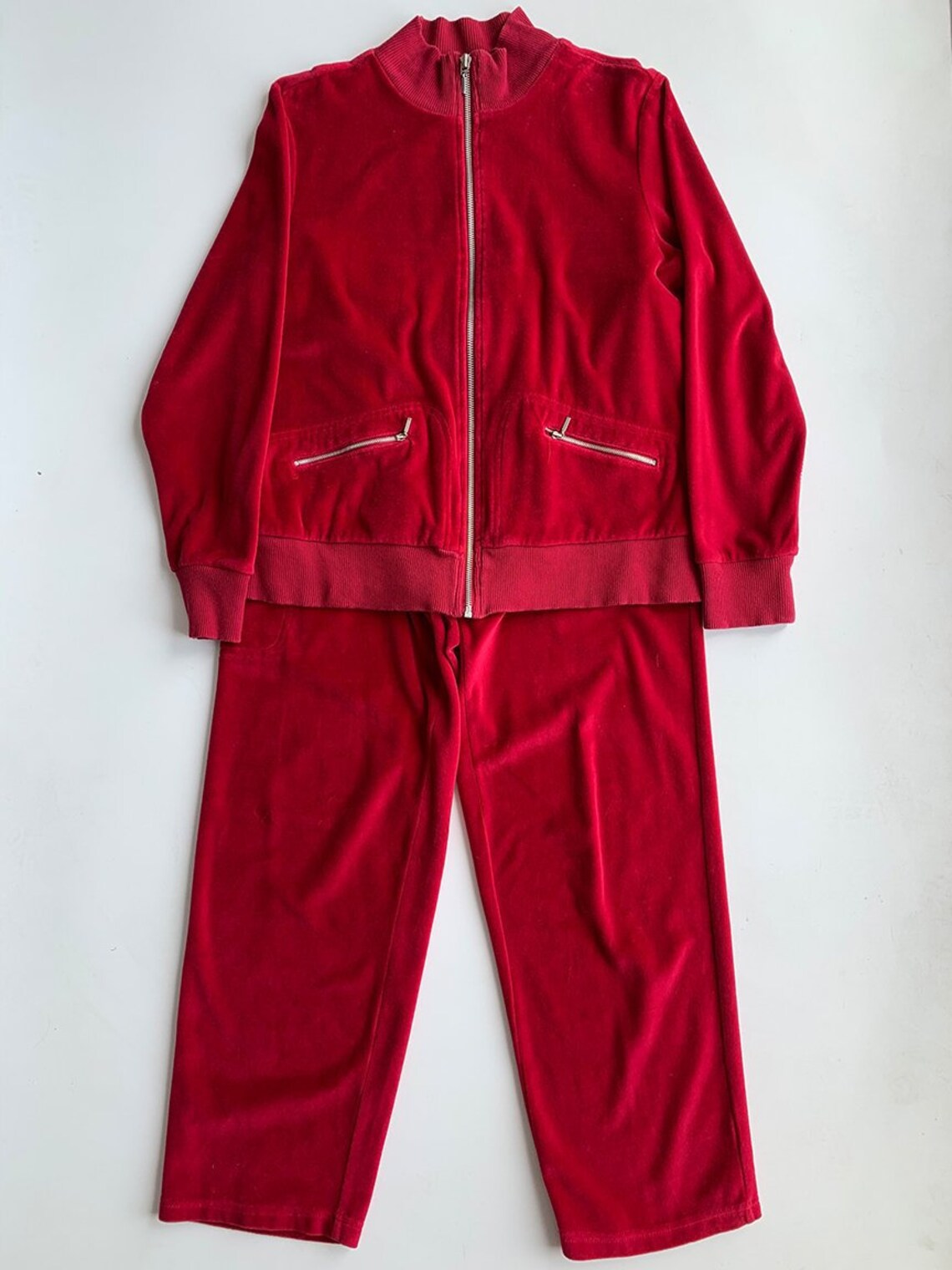 red velour tracksuit womens