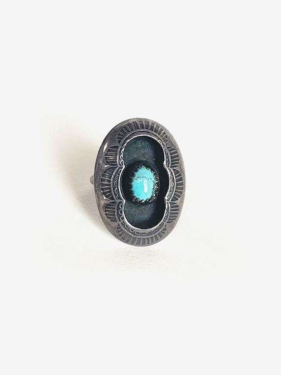Oval Silver & Turquoise Ring
