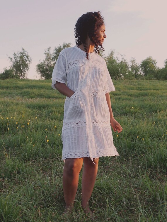 White Mexican Lace Dress