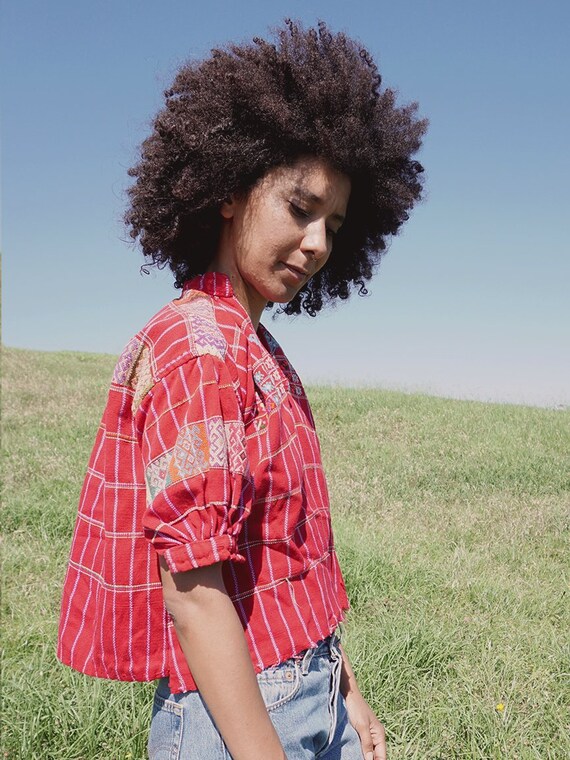 Smocked Red Huipil