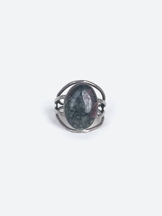 Grey Stone Silver Ring