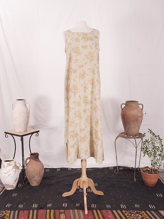 Floral Linen Maxi Dress
