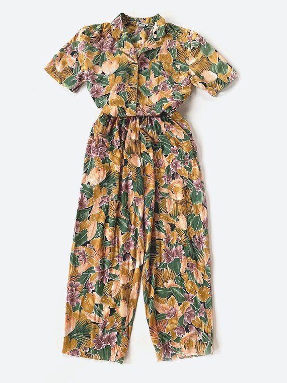 Yellow Hawaiian Print Cotton Set