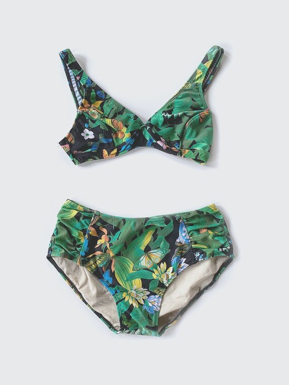 Green Tropical Bikini Swimsuit