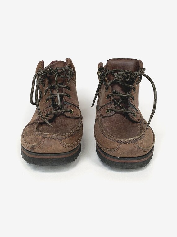 Brown Leather Lace Up Ankle Boots
