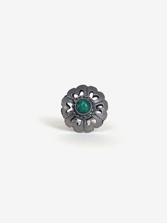 Flower Silver & Turquoise Ring