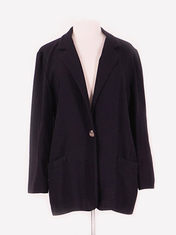 Black Faux Linen Blazer