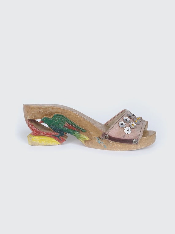 70's Pink Carved Wedge Heels