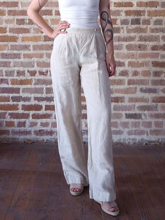 Armani Cream Linen Pants