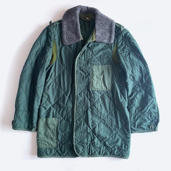 Green Quilted Military Coat