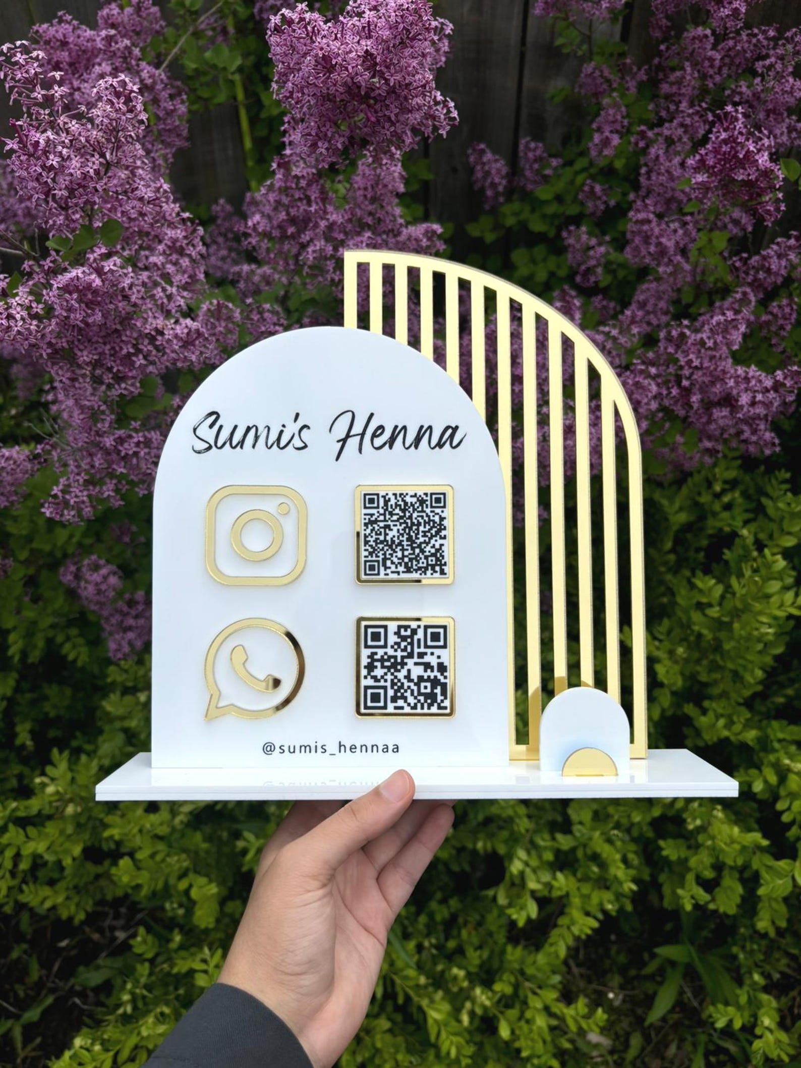 Custom Double Arch Panel QR Code Business Sign With Card Holder ...