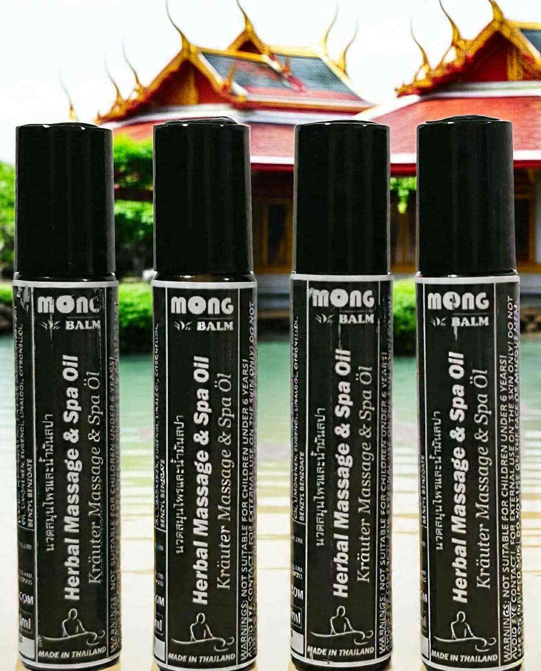 4 X Traditional Thai Herbal Massage & Spa Oil, Each 10ml Roll-on - Etsy UK