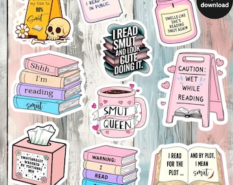 Smut Lover Sticker Bundle | Dark Romance BookTok Stickers | Morally Grey Printable