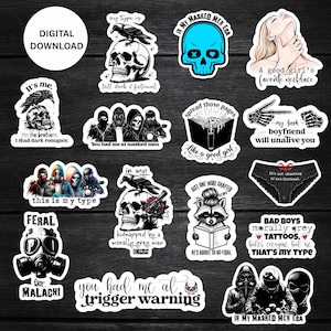 Dark Romance Sticker Bundle | Masked Men | Smut Reader | BookTok | Printable & Digital