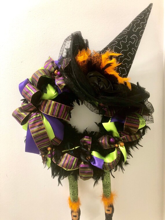 Halloween Wreath Witch Wall Decor Witch Head Wall Hanging Spooky Wreath Halloween Witch Wreath Halloween Witch Decor Witch Wreath