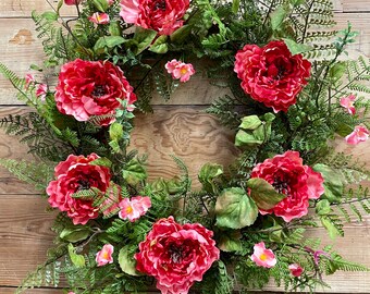 Square Peony Wreath