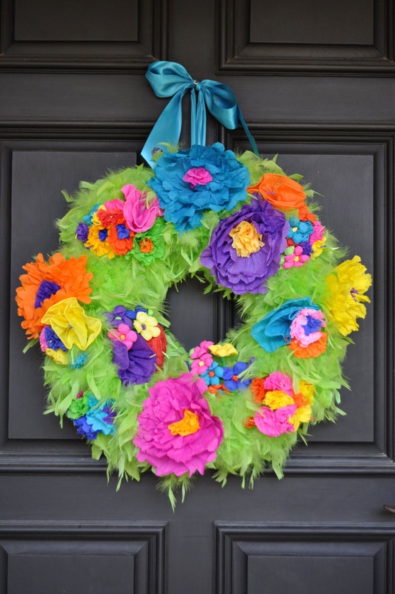 Fiesta Wreath Cinco De Mayo Wreath Fiesta Decor Party Decor Door Wreath Mexican Wreath Mexican Theme Decor Mexican Style Wreath Housewarming