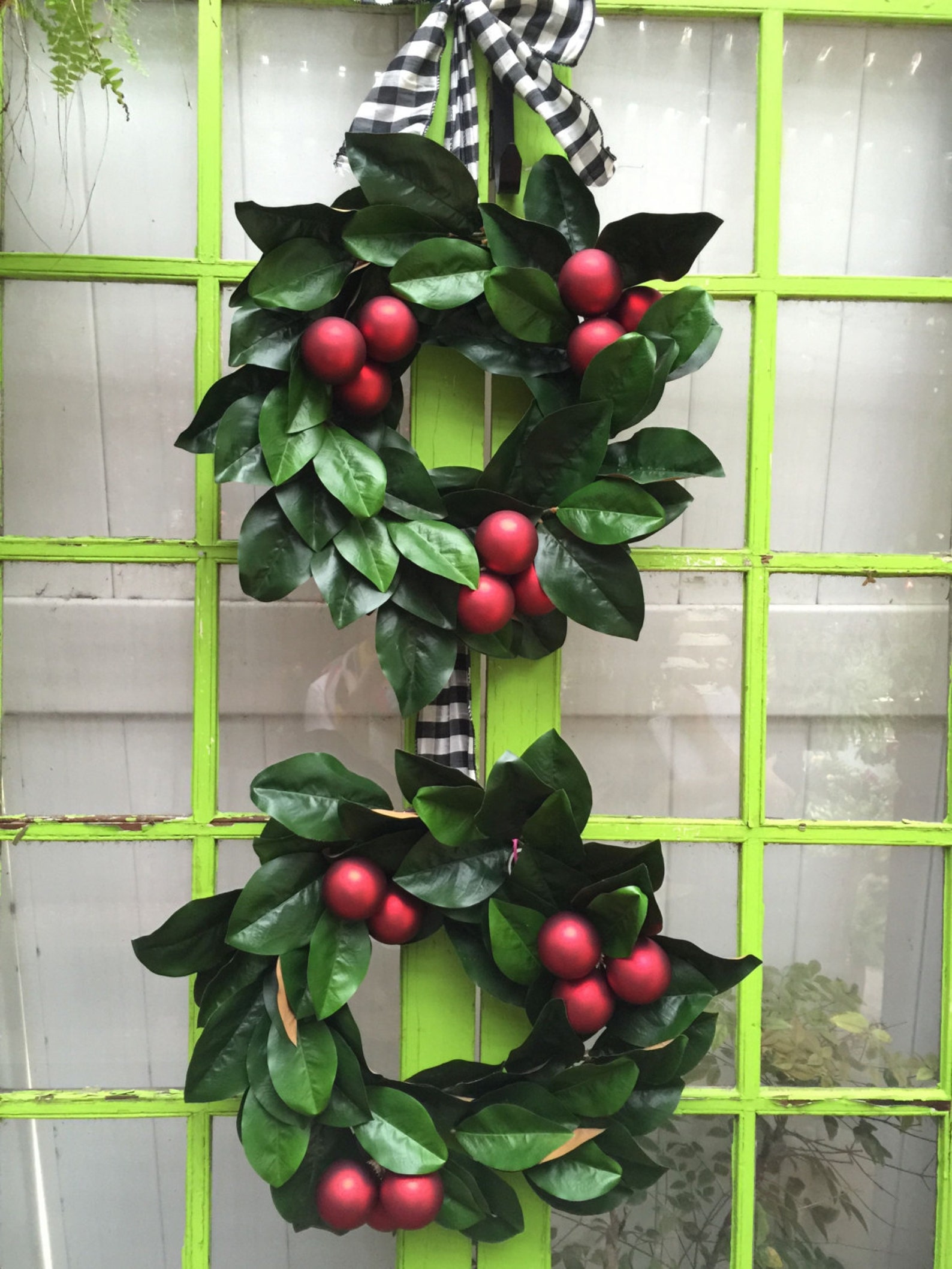 Magnolia Wreathholiday Wreathchristmas Wreathgreenery Etsy