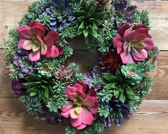 Classic BHD Faux Succulent Wreath