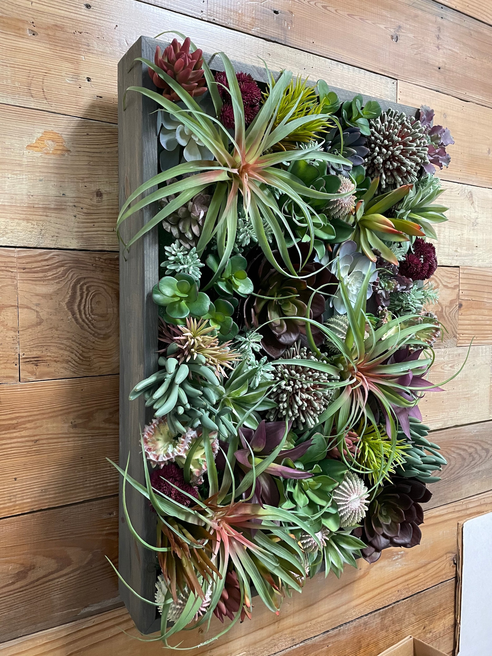 Faux Succulent Wall Art, Succulent Wall Decor, Faux Succulent Wood