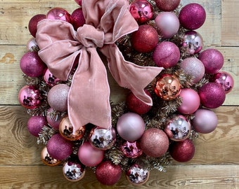 Blush Pink Holiday Wreath