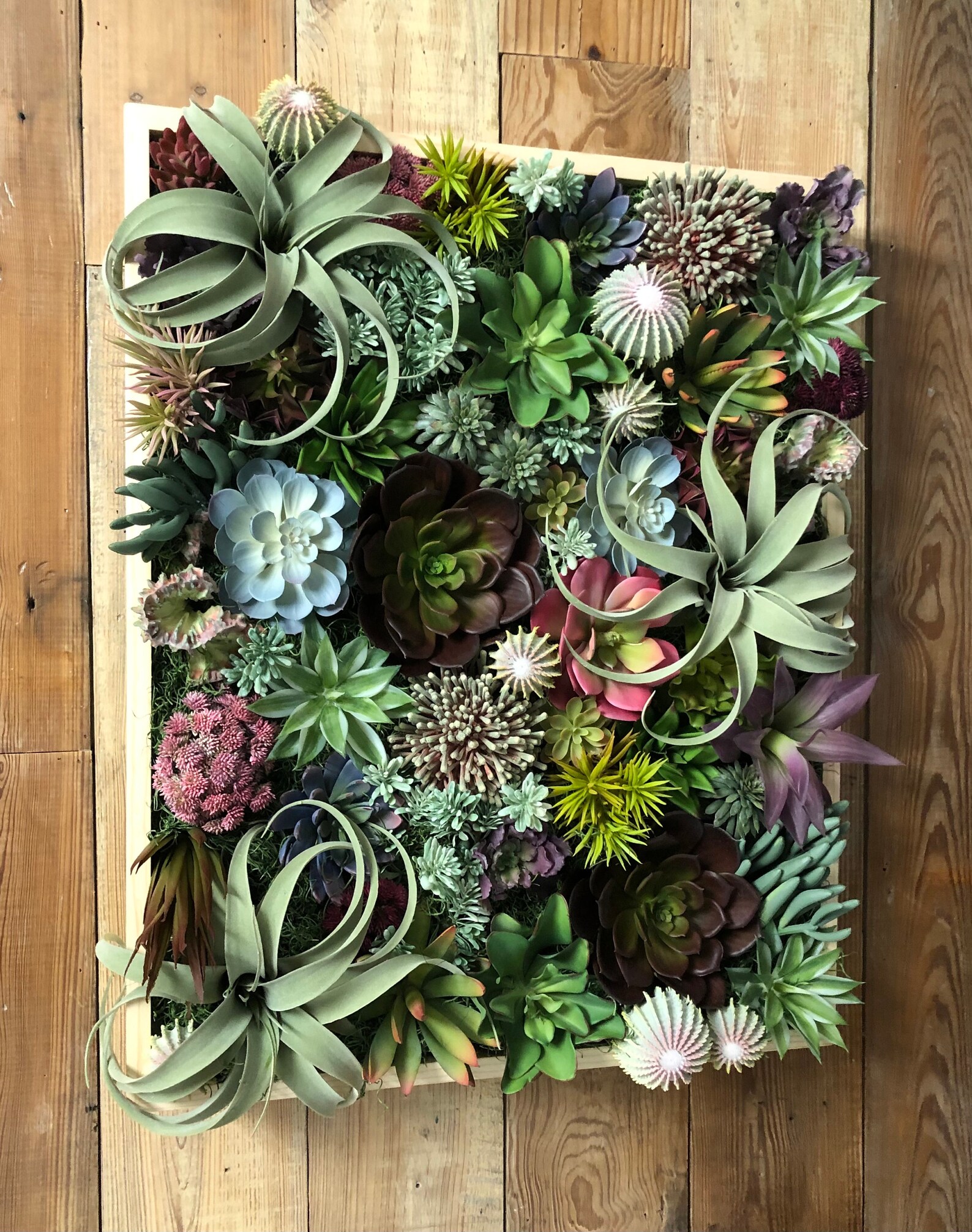 Faux Succulent Wall Art, Succulent Wall Decor, Faux Succulent Wood