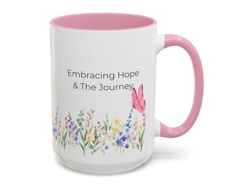 Taza de café con mensaje "Esperanza de FIV" / Floral y mariposa, regalo de fertilidad