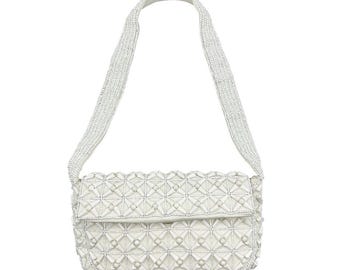 White Beaded Shoulder Bag