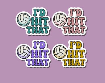 I'd Hit That Volleyball Sticker | Volleyball Cute Girl | Volleyball Gift | Women Volleyball | Sport Stickers | Volleyball Girl