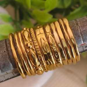 Gold Plated Ring Set of 11 | Stackable Boho Rings