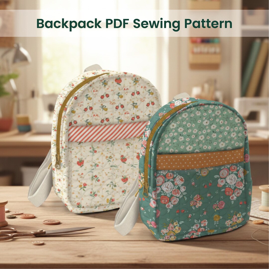 2 Backpack PDF Sewing Pattern Instant Download With Step-by-step ...