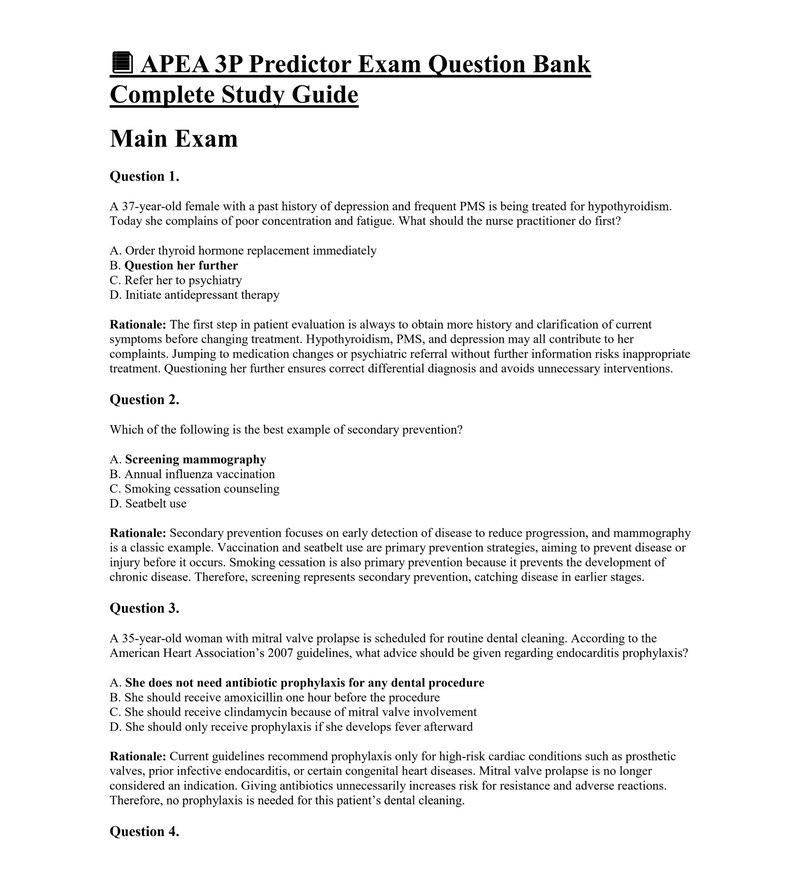 APEA 3P Predictor Exam Complete Study Guide 2025-2026 Update - Etsy