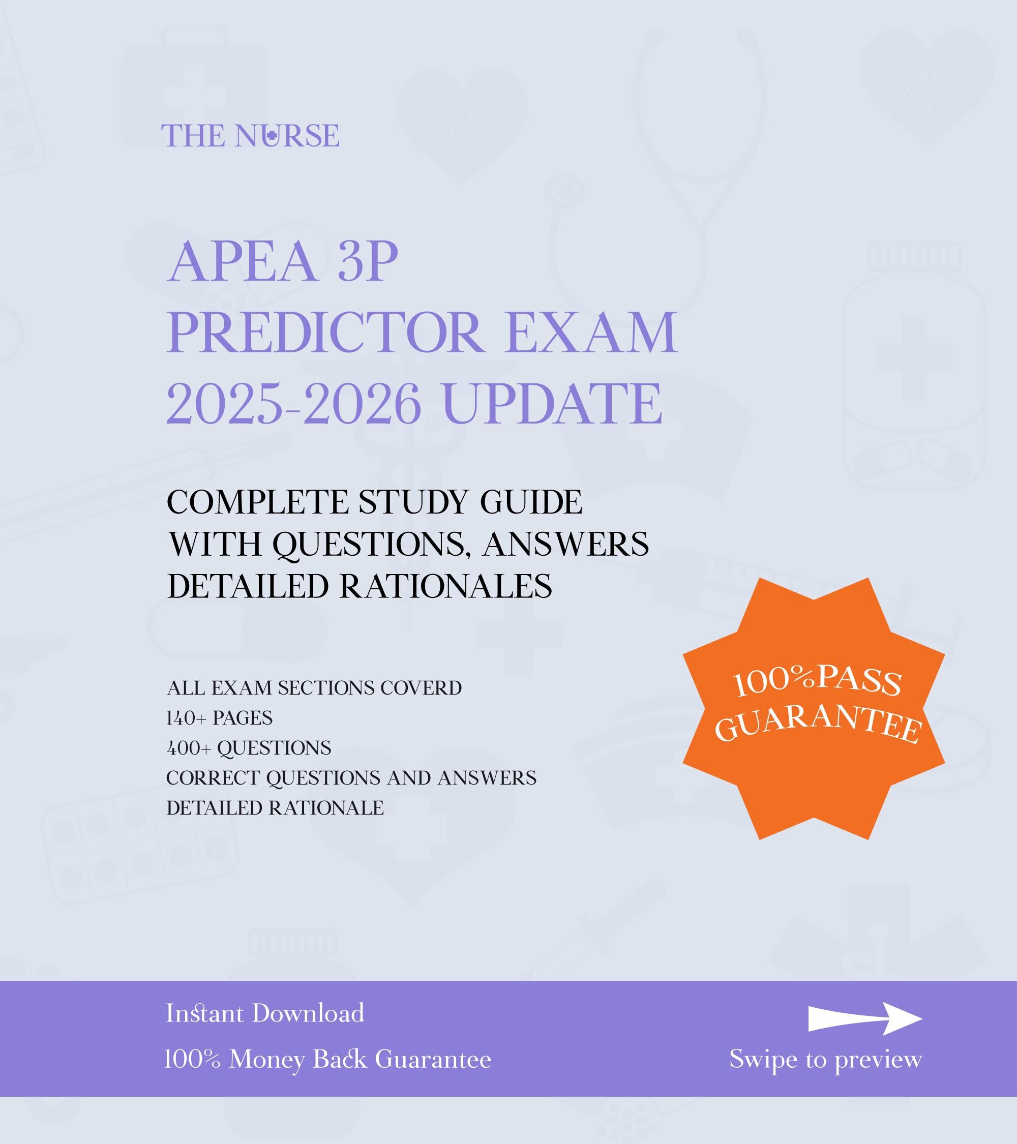 APEA 3P Predictor Exam Complete Study Guide 2025-2026 Update - Etsy