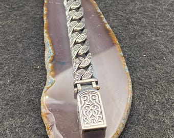 Handmade 925 Sterling Silber Panzerkette Armband | Motiv Spangen Armreif 35 Gramm